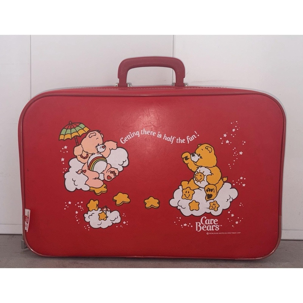 Vintage 1983 Care Bears Red Suitcase